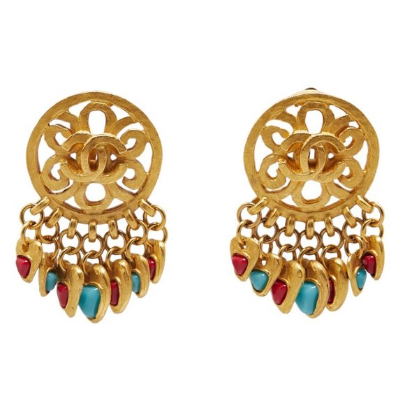 CHANEL Gold Coco Mark Earrings - Picture 1 of 5